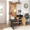 Moimhear Set per la casa e la casa, con 4 ganci appendiabiti, specchio, scarpiera, appendiabiti, ripiano superiore, panca da corridoio
