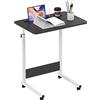 PIPIPOXER Scrivania per Computer, 60x40cm Tavolo Rotante Con Freno, Slot per PC per Tablet Cellulare, Slot per Tazza, Scrivania Mobile Regolabile in Altezza 69-90cm per PC per Tablet Cellulare, Nero