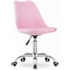 NMK HOME Sedie Ufficio Girevole con Ruote 360 ° - Sedia Scrivania Regolabile in Altezza - Montaggio Semplice e Base Cromata