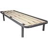Comprarredo Rete Singola a doghe Verticali ortopedica 90 x 190 cm, Dotata di Tavole in Legno massello da 9cm, con telaio in metallo e triplo supporto anche per pesi importanti