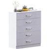 Vida Designs Hulio Comò 5 Cassetti in Alta Lucentezza, Bianco, 90 x 75 x 36 cm