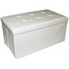 Russo Tessuti Panca Cassapanca Contenitore Baule Ecopelle Seduta Puff Arredo Salotto Divano-Panna