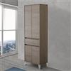Inbagno Mobile Bagno a Colonna da Terra, L 60 x P 35 x H 185 cm, Linea Way 4 Ante e 1 cassetto con Chiusura rallentata Soft-Close (Rovere Scuro)