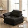 Litbird Divano letto pieghevole - Divano a sacco - Poltrona relax, divano gioco, divano letto e letto degli ospiti per piccoli spazi, poltrona per camera da letto e soggiorno (Nero, 95 cm)
