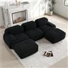 Bladez Moderno divano modulare a 3 posti, divano angolare a forma di U con ottomano, imbottitura 32D, altamente elastica, antiscivolo e adatta agli animali domestici, con braccioli larghi per