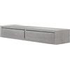 MODULARREDO | DOMINO MAXI Mensola da Muro con Cassetto, Comodino Sospeso, Mensola da Parete, 88.2x13.4 p23.7 cm, Rovere Grigio Nuovo - Made in Italy