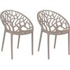 Totò Piccinni Sedia Poltroncina JUNGLE in Polipropilene Moderna Design Impilabile (Tortora, 2)