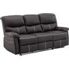 Vente-unique - Divano relax 3 posti Canby - similpelle - marrone