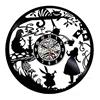 AGlitw Orologio da parete con disco in vinile Design moderno in adesivi 3D Camera dei bambini decorativa Alice nel paese delle meraviglie Orologi Orologio da parete Decorazioni per la casa con led,Led