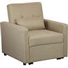 Totò Piccinni Poltrona Pouf Prestodormo pronto letto con Cuscino (Beige, Con Braccioli)