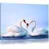 Pixxprint Due cigni sull'acqua Stampa su Tela 100x70 cm Artistica murale