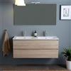 Kiamami Valentina - Mobile Bagno Sospeso Doppio Lavabo Con Cassetti Rovere 120Cm | Berlin