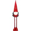 Springos - Statuetta decorativa a forma di gnomo di Natale con cuore rosso, gambe telescopiche, regolabile in altezza 75-120 cm