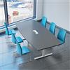 Weber Büro Weber - Tavolo da conferenza a forma di barca da 240 x 120 cm, serie Easy, colore: antracite con meccanismo elettrificato