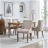 FINTHOMING Set Sedie Sala da Pranzo 4, Sedie Cucina Set da 4, Sedie Imbottita Morbida in Tessuto Chenille Spesso con Gambe in Legno Massello, Decorazione con Borchie in Bronzo, Capacità di Carico 150 Kg