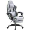 Dowinx Sedia Gaming, Sedia da Ufficio in Tessuto con Cuscino a Molle, Sedia Gamer Regolabile in Tessuto con Supporto per Testa, Sedia Ergonomica da Ufficio con Poggiapiedi, 150 kg (gris et vert)