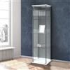 Bissolo Casa Vetrina Espositiva 1 Anta in Vetro Temperato Bianca 42,5x36,5x161 cm, Vetrinetta Soggiorno con 3 Ripiani in Vetro, Mobile Espositore per Collezionismo, Casa e Ufficio