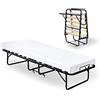 OnNuvo Brandina Pieghevole con Materasso Singolo, ALTO 10 cm, GEL MEMORY FOAM e AIRTECHFOAM+, 80x190, Letto 15 Doghe Legno Certificato, Struttura Robusta Antiruggine con Ruote, Casa Campeggio Lettino Garda