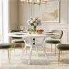Lailang 120cm Tavolo da Pranzo, Tavolo Rotondo, Tavolo Moderno, Tavolo In Legno, Tavolo Cucina Per 4, Tavolo Soggiorno, 120 x 120 x 75 cm, Bianco