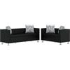 vidaXL 2X Divani Neri 2 Posti e 3 Posti Accessori Casa Salotto Arredi Sofa