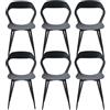 HJhomeheart Set di 6 Sedie da Pranzo Moderne Sedie da Cucina con Gambe in Metallo (Nero), Sedie da Ufficio in Stile Scandinavo, Design con Schienale Cavo, Nero+Nero