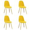vidaXL Sedie da sala da pranzo, 4 pezzi, velluto giallo senape