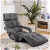 RELAX4LIFE Sedia da Pavimento Pieghevole, Chaise Longue Pieghevole, Poltrona Reclinabile, in 5 Posizioni, Struttura Interna in Tubo d'Acciaio (GRIGIO SCURO)