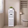 LANTUS Mobiletto portaoggetti per WC, mobile da bagno, supporto carta igienica con armadio e ripiani regolabili, 20 x 18 x 78 cm, bianco