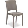 REDÒKASA Sedia in polipropilene FLORA, MADE IN ITALY, impilabile, resistente ai raggi UV, design moderno, ideale per sala da pranzo, cucina, sala d'attesa, bar, ristoranti o giardino (Tortora)