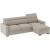ALFASOFA Divano mod. Tirana con Chaise Longue Penisola Contenitore, letto estraibile, poggiatesta reclinabili. 235X159 cm (LxP),Penisola posizionabile (Destra o Sinistra) di 154cm. Colore 15/03 taupe