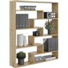 KUBUTKU Libreria grande da parete con 7 scomparti, 119 x 103 x 18 cm, REGAL-17