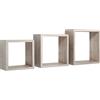 MODULARREDO | INCUBO Set di 3 Mensole da Muro, Cubi Arredo, Mensole Cubo, Cubi da Parete, 35x35, 30x30 e 25x25 p15.5 cm, Rovere Sagerau, Kit Tasselli Incluso - Made in Italy