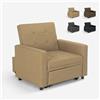 Produce Shop Poltrona Letto Singolo con braccioli Design Moderno salvaspazio Brooke - Beige