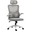 Vinsetto Sedia da Ufficio Ergonomica con Supporto Lombare in Rete Grigio