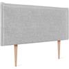 DHOME - Testiera imbottita in lino naturale liscio con rifiniture, testata tapizzata, letto moderno, top trending (lino perla, 95 x 105 cm con gambe, per letti 80/90 cm)