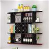 VSTQNXR Porta Bottiglie Di Vino Da Parete, Portabottiglie Vino Design, Angolo Bar Per Casa, Portabottiglie Da Parete Con Portabicchieri Per Cucina, Sala Da Pranzo, Bar.(Color:Black,Size:120CM/47.2IN)
