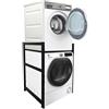 QUICK STAR Scaffale per lavatrice 74x65x111cm nero | Struttura porta lavatrice e asciugatrice sovrapposte | Scaffale bagno armadietto lavatrice cantina