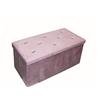 Russo Tessuti Pouf Panca Contenitore Scatola Pieghevole Effetto Vellutato Velluto Velvet-Crystal Rosa