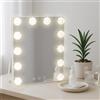 CLP Specchio Trucco Balian con Luce, Specchio cosmetico LED 3 tonalita, Cavo e vano batterie, Specchio Hollywood Compatto, Colore:Bianco