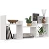 KUBUTKU Scaffale decorativo da parete con 6 ripiani, 97 x 40 x 18 cm, design scandinavo, moderno, per soggiorno, cucina, ufficio, camera da letto, bagno, libreria (bianco)