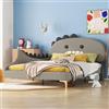 Huayz Lettino per bambini, 140 x 200 cm, con rete a doghe, a forma di dinosauro, per bambini, letto singolo, per ragazzi e ragazze, in poliuretano, senza materasso (grigio, 140 x 200 cm)