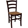 Certrade - Sedia Venezia in legno color noce, Cucina, Ristorante, Sala da pranzo e Agriturismo, Sedia Rustica in faggio e Seduta in paglia riso, Made in Italy (Noce, Una sedia)