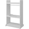Vicco Armadio per bambini Conny, Bianco, 67 x 110 cm con asta di sospensione in legno e pomelli, per la conservazione e l'organizzazione degli abiti per bambini