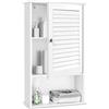 COSTWAY Armadio del Bagno Montato a Muro, Mensola Interna Regolabile, Struttura in MDF di Qualità, Pratico e Salva Spazio, Design Unico (Bianco)