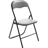 CLP Sedia Pieghevole Felix in Plastica (PVC) I Sedia Chiudibile Telaio in Metallo E Seduta in Plastica Imbottita I Sedia Riunioni Ospiti, Colore:Grigio/Nero