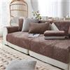 LINGKY Copridivano con Penisola, Copridivano Angolare a Sinistra/Destra 3/2/1 Posti, Fodere Copridivano Angolare Copridivano Antiscivolo Chaise Longue a Forma di L (Cioccolato,110x110cm/Quadrato)