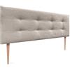 DHOME Testiera Capitone imbottita in similpelle o tessuto Acualine con gambe in legno di pino spessore 8 cm Testiere letto imbottite trapuntate Capitone (Tessuto Beige, 145 (135/140))