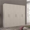 MERCATONE GERMANVOX da oltre 40 anni arr Armadio guardaroba per camera da letto, cameretta, 6 ante battenti, legno laminato olmo L.258 P.53 H.236,5 cm