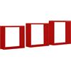 MODULARREDO | INCUBO SLIM Set di 3 Mensole da Muro, Cubi Arredo, Mensole Cubo, Cubi da Parete, 30x30x10cm 27x27x10cm e 24x24x10cm, Rosso - Made in Italy