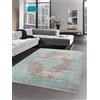 CARPETIA Tappeto Moderno Orientale Modello Vintage Turchese Grigio Größe 80 x 300 cm